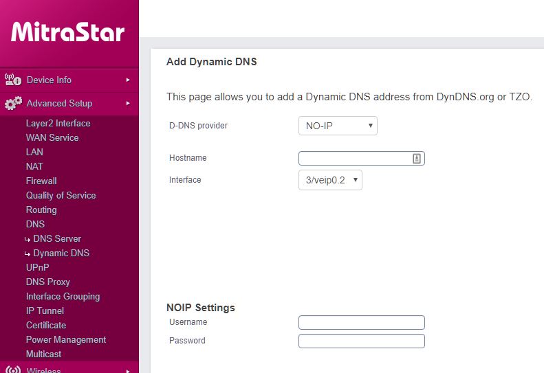 configurar dns dinamica router