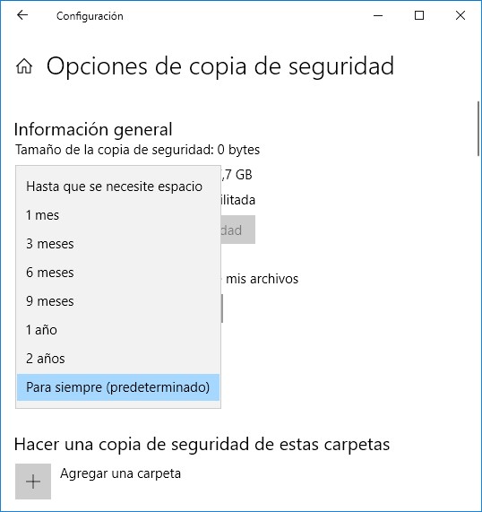 Cómo hacer una copia de seguridad incremental en Windows 10